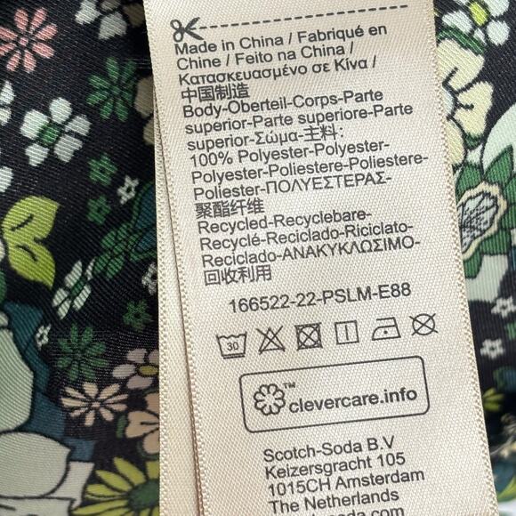 Scotch & Soda Green Floral Printed Lace Sleeved Midi Dress - Picture 11 of 12